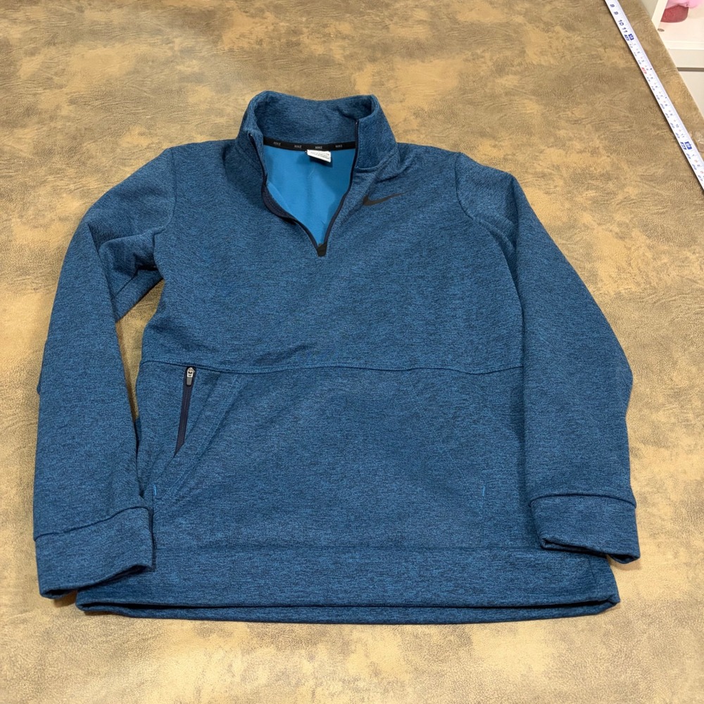 Nike Therma-FIT 1/4 Zip Pullover Mens Small Blue Heathered CU6217-452